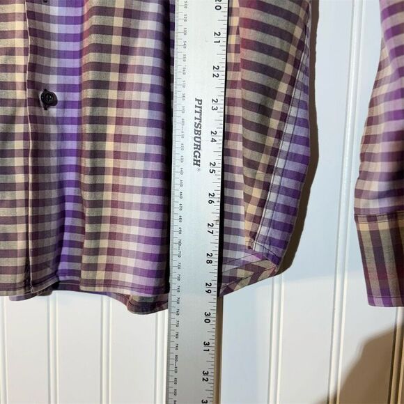 Tommy Bahama Long Sleeve Button-Up Shirt Size XL Purple Plaid Cotton Silk Blend - Picture 7 of 9